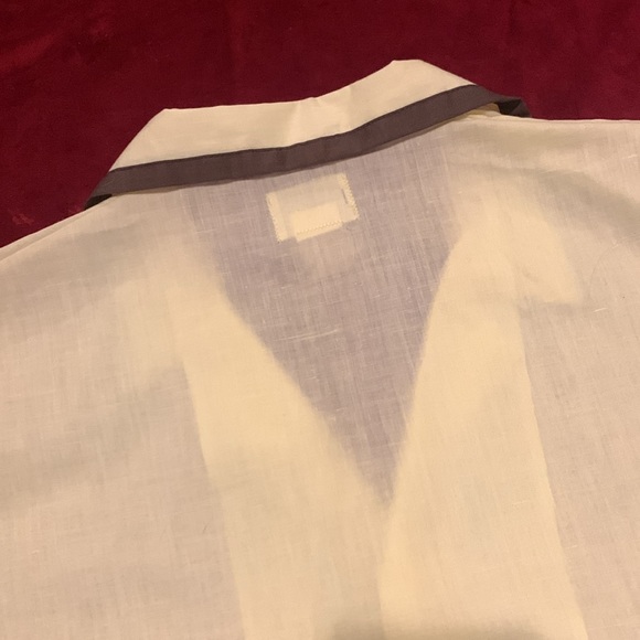 Vintage 70s Manchester Men’s Pale Yellow Collared Button Up Pajama Top Sz Large - Picture 6 of 8